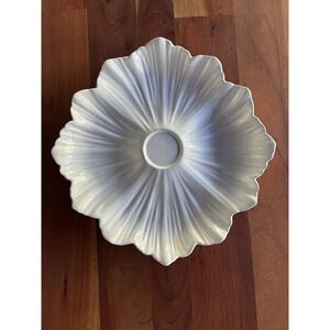 Whittier Potteries White Lotus Flower Platter |Vintage Art Pottery Serving Plate